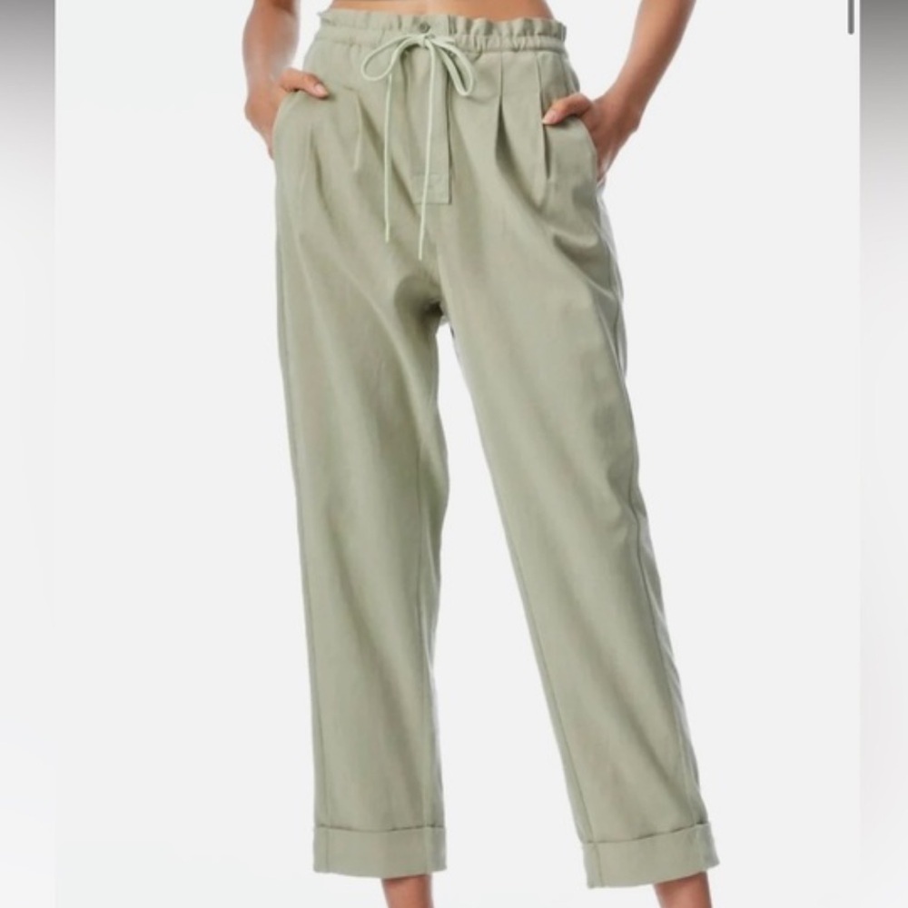 Alice + Olivia pants light green Liliana Paperbag S